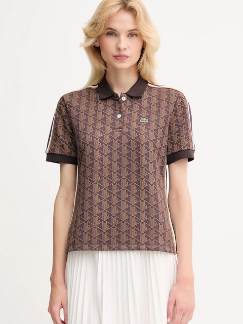 Lacoste polo damski kolor brązowy DF3364 - zdjęcie produktu nr 1