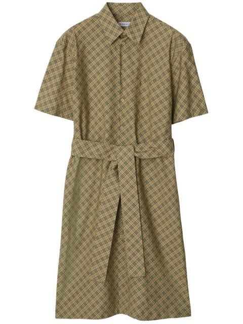 Burberry checked cotton shirtdress - Green - zdjęcie produktu nr 1