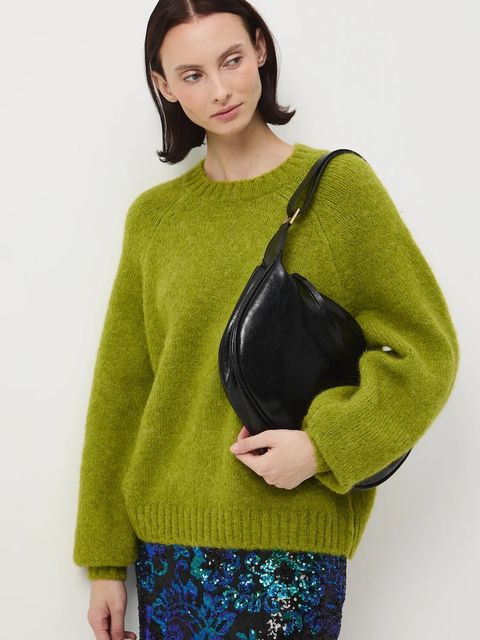 Medicine sweter z wełną alpaki kolor zielony