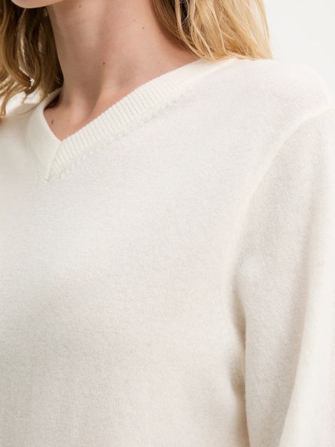 Answear.LAB sweter z wełny merino damski kolor beżowy lekki