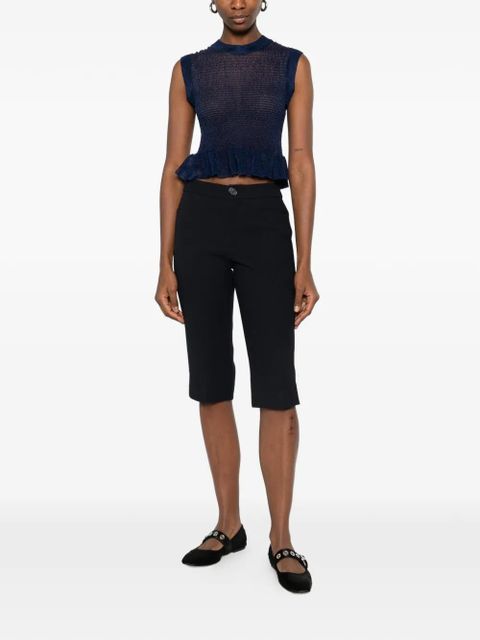 Cecilie Bahnsen ruffled knit top - Blue - zdjęcie produktu nr 2