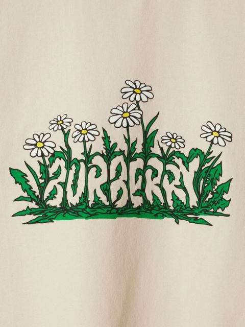 Burberry Daisy Logo Cotton T-shirt - Neutrals