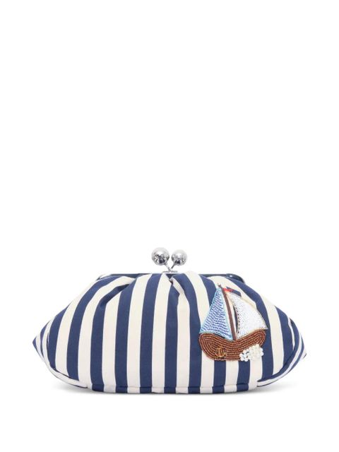 Weekend Max Mara striped sailboat-embellished shoulder bag - Blue