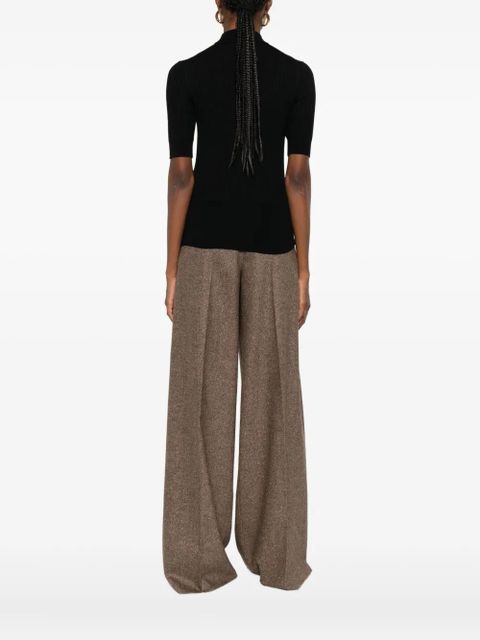 FENDI logo-detail ribbed top - Black