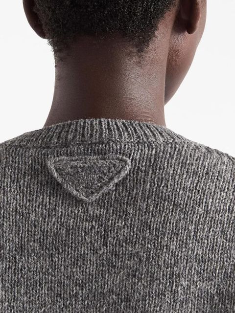Prada triangle-logo wool jumper - Grey