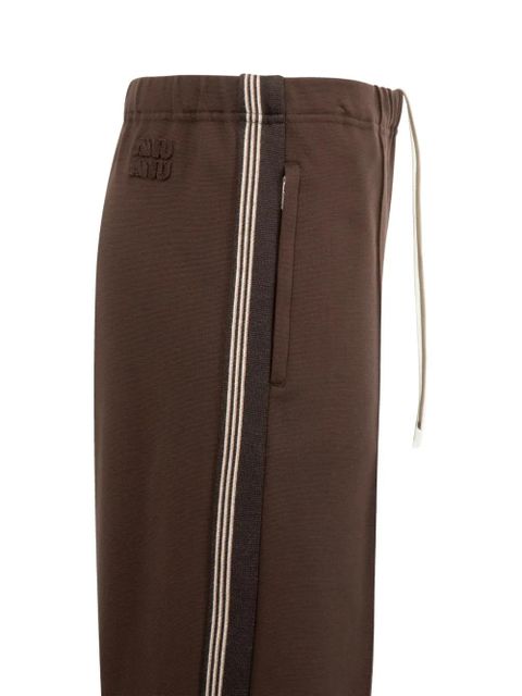 Miu Miu side-stripe trousers - Brown