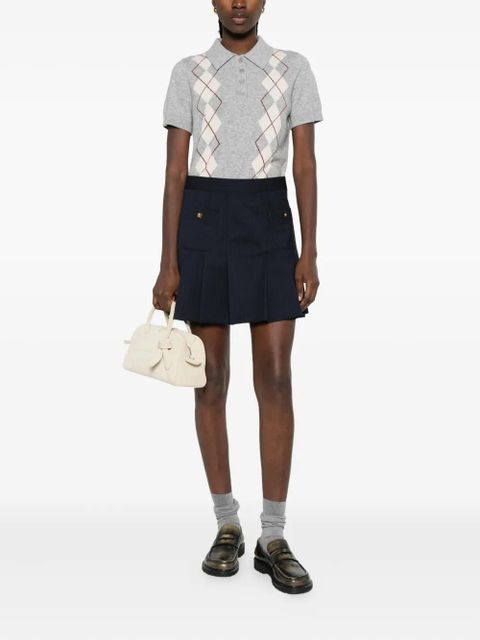 SANDRO pinstripe pleated mini skirt - Blue - zdjęcie produktu nr 2