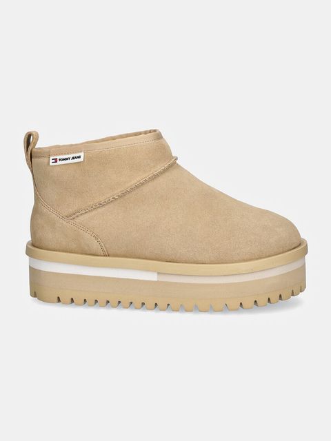 Tommy Jeans śniegowce zamszowe TJW SUEDE FLATFORM BOOT WL - zdjęcie produktu nr 1