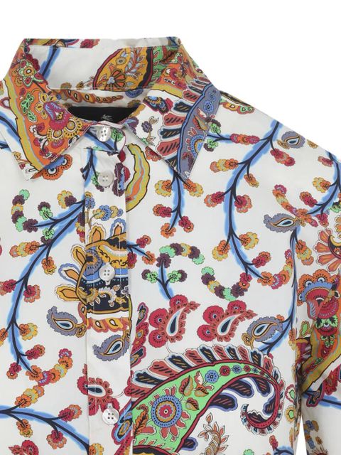 ETRO paisley tie-waist midi dress - White