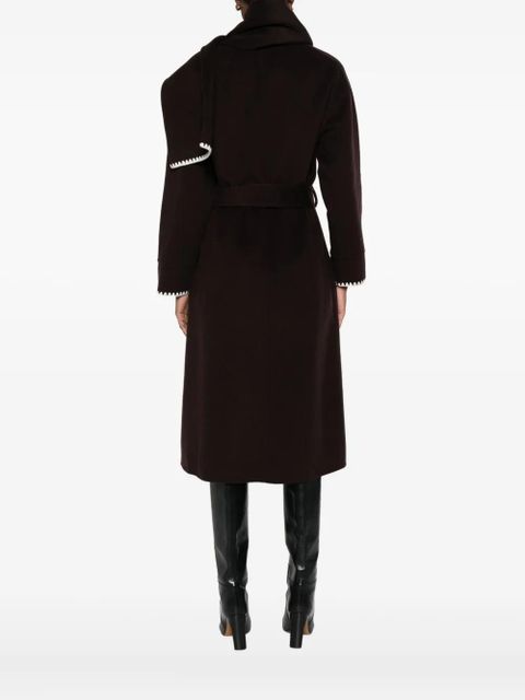 Maje scallop-trimmed belted coat - Brown - zdjęcie produktu nr 2