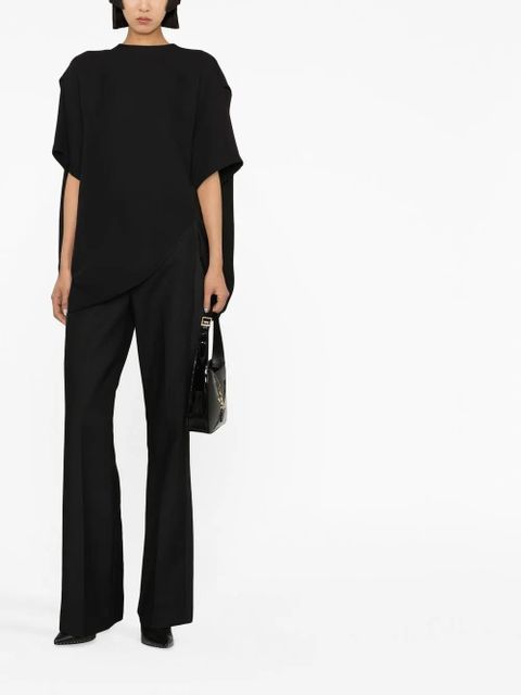 Valentino Garavani drape-detail asymmetric T-shirt - Black - zdjęcie produktu nr 2