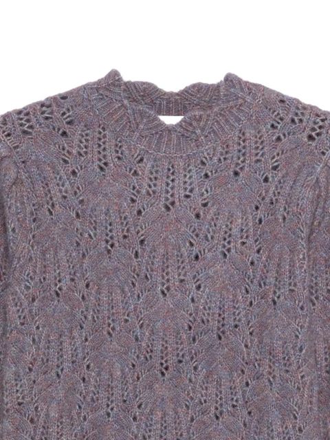 MARANT ÉTOILE puff-sleeve open-knit sweater - Purple