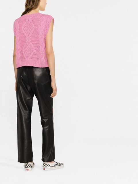 Golden Goose straight-leg leather trousers - Black