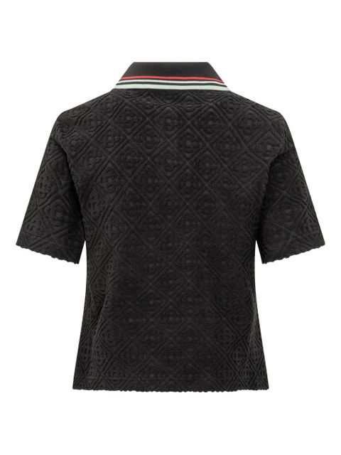 Casablanca monogram-jacquard polo shirt - Black - zdjęcie produktu nr 2