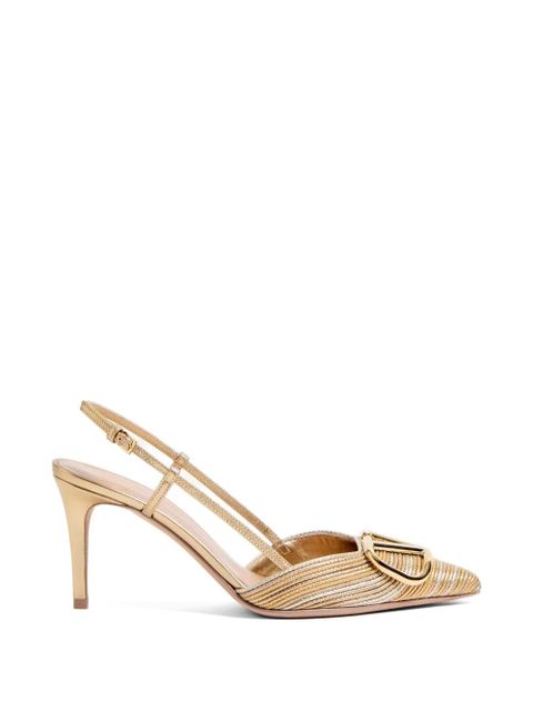 Valentino Garavani 80mm VLogo Signature slingback pumps - Gold - zdjęcie produktu nr 1
