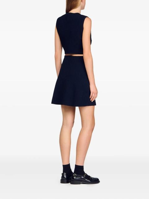 SANDRO denim-pockets top - Blue