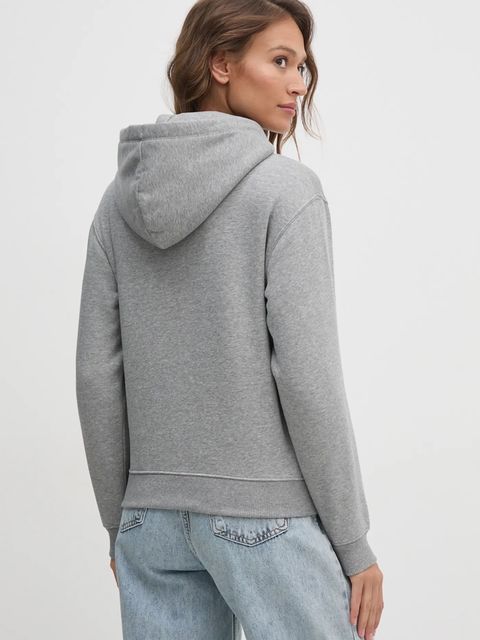 Tommy Hilfiger bluza damska kolor szary z kapturem z aplikacją WW0WW43598