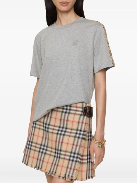 Burberry check-trimmed cotton T-shirt - Grey - zdjęcie produktu nr 2
