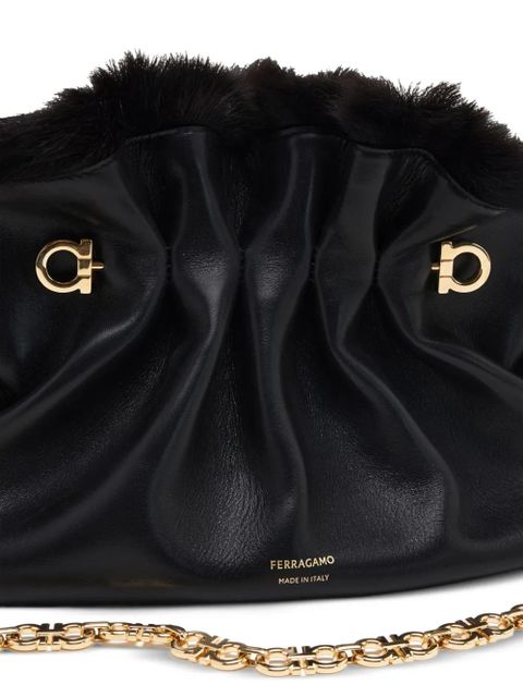 Ferragamo small soft Gancio-pin shoulder bag - Black