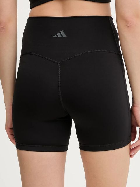 adidas Performance szorty treningowe damskie kolor czarny gładkie medium waist KT3301