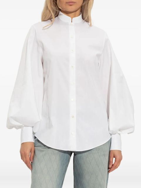 Balmain balloon-sleeve band-collar shirt - White