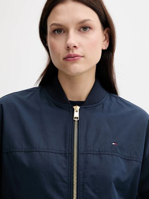 Tommy Hilfiger kurtka bomber kolor granatowy przejściowa oversize WW0WW45619