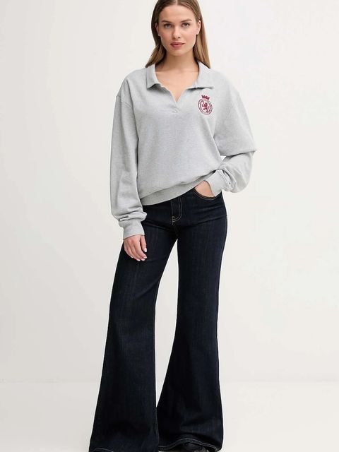 Tommy Hilfiger bluza damska kolor szary z aplikacją UW0UW06078