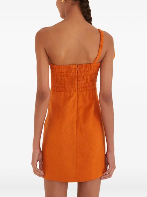 FARM Rio ruffle one-shoulder mini dress - Orange