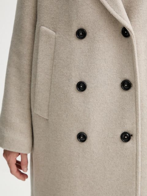 Marc O'Polo płaszcz z dodatkiem wełny kolor beżowy 510024171139