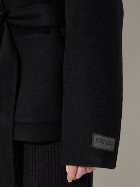 Kenzo kurtka wełniana Double Face Workwear Jacket kolor czarny przejściowa FE62VE2559WA.99