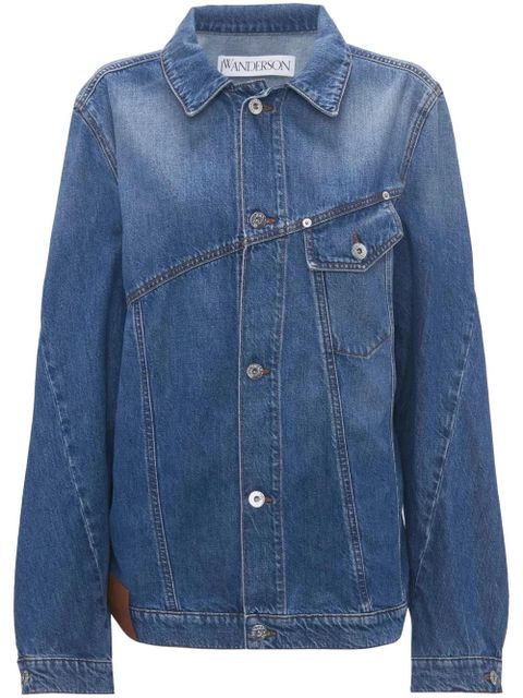 JW Anderson anchor-logo deconstructed denim jacket - Blue - zdjęcie produktu nr 1