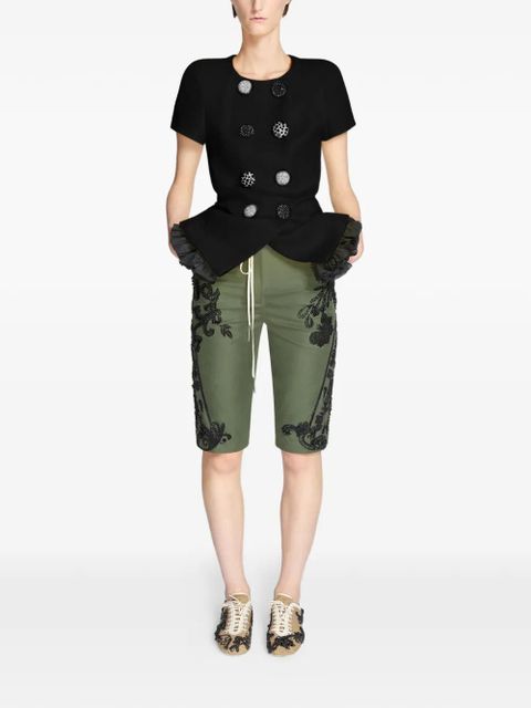 DRIES VAN NOTEN embroidered shorts - Green - zdjęcie produktu nr 2