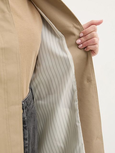 Sessun płaszcz damski kolor beżowy przejściowy oversize 25212002