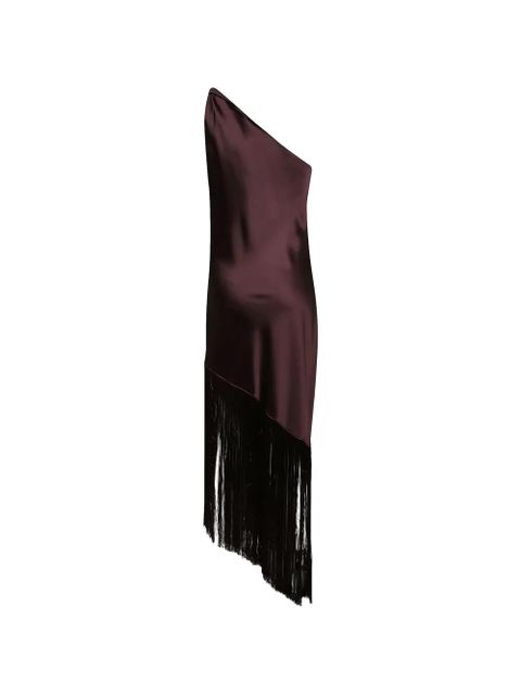 PINKO fringe-trim one-shoulder midi dress - Purple - zdjęcie produktu nr 2