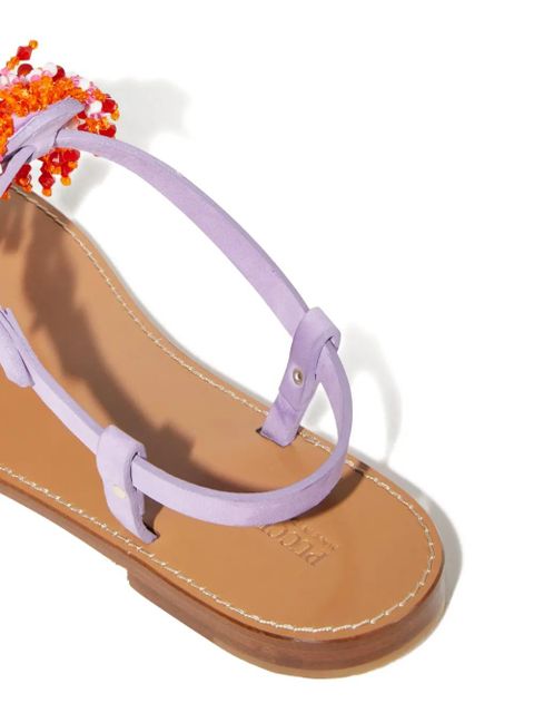 PUCCI beaded leather sandals - Brown