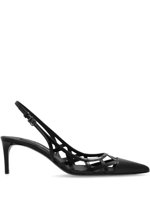 Dolce & Gabbana 75mm slingback leather pumps - Black - zdjęcie produktu nr 1