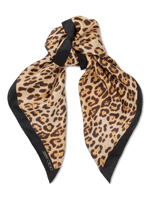 Jimmy Choo leopard-print scarf - Neutrals