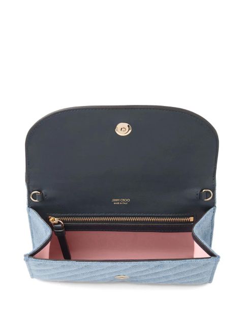 Jimmy Choo Curve quilted clutch bag - Blue