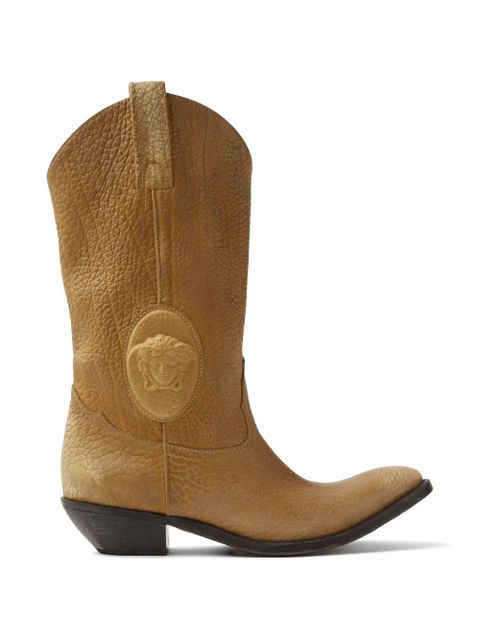Versace Medusa-patch cowboy boots - Neutrals - zdjęcie produktu nr 1