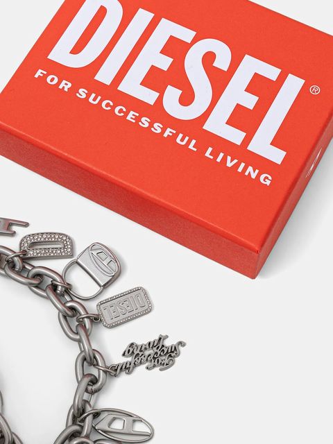 Diesel pasek DIESEL LOGO B- MULTICHARM CHAI damski kolor szary X10248.PR581 - zdjęcie produktu nr 2