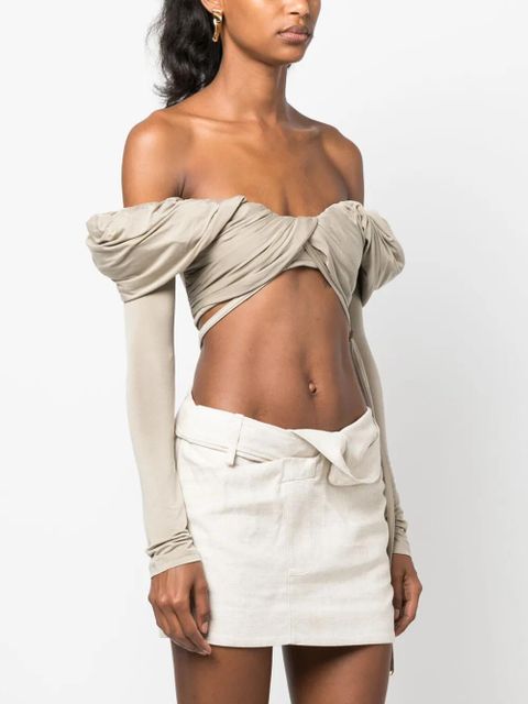 Jacquemus Le haut Spalla off-shoulder blouse - Neutrals