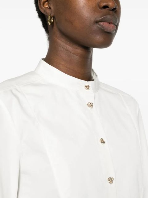 Chloé sculpted-buttons cotton shirt - White