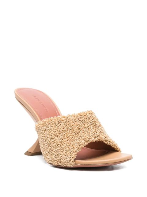 Amina Muaddi 95mm Taylor raffia sculpted-heel sandals - Neutrals - zdjęcie produktu nr 2