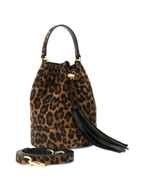 Gianvito Rossi leopard print Sienna bucket bag - Brown