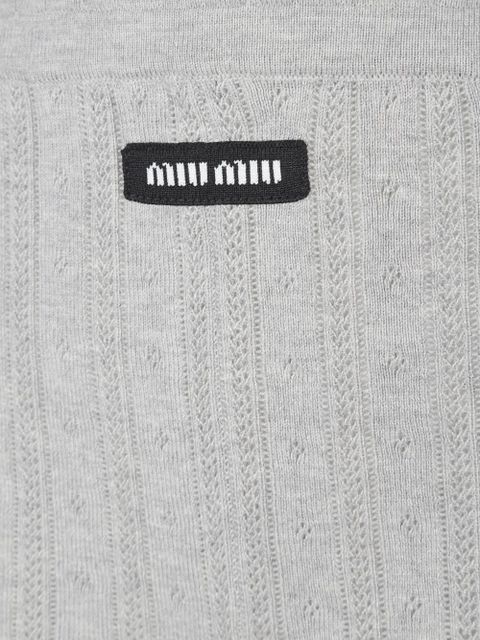 Miu Miu ribbed knit mini shorts - Grey