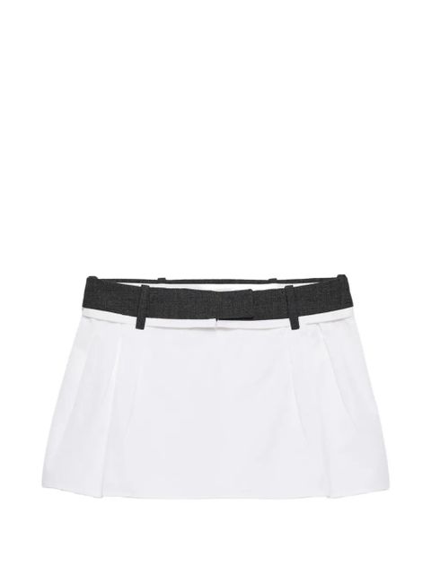 Prada poplin and rush stitch miniskirt - White - zdjęcie produktu nr 1