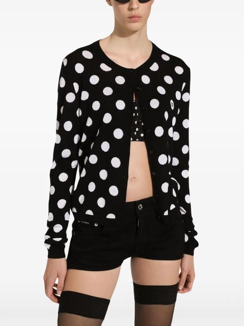 Dolce & Gabbana polka dot-pattern button-up cardigan - Black