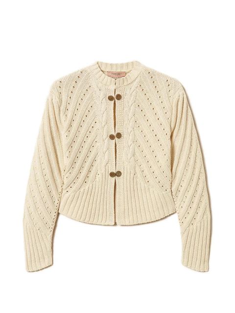 TWINSET cable-knit button-up cardigan - Neutrals - zdjęcie produktu nr 1