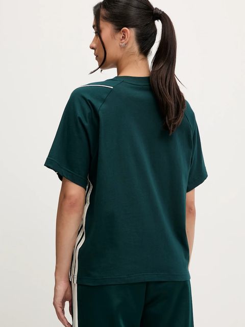 adidas t-shirt bawełniany Stadium damski kolor zielony JW0449 - zdjęcie produktu nr 2