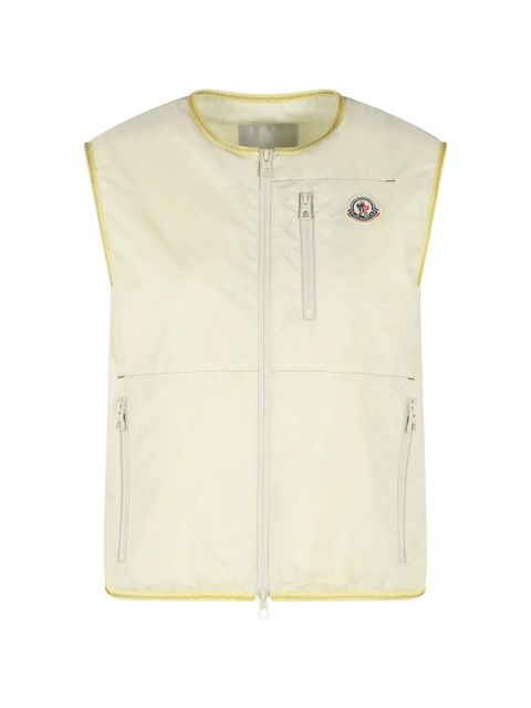 Moncler logo-patch zip gilet - Yellow - zdjęcie produktu nr 1
